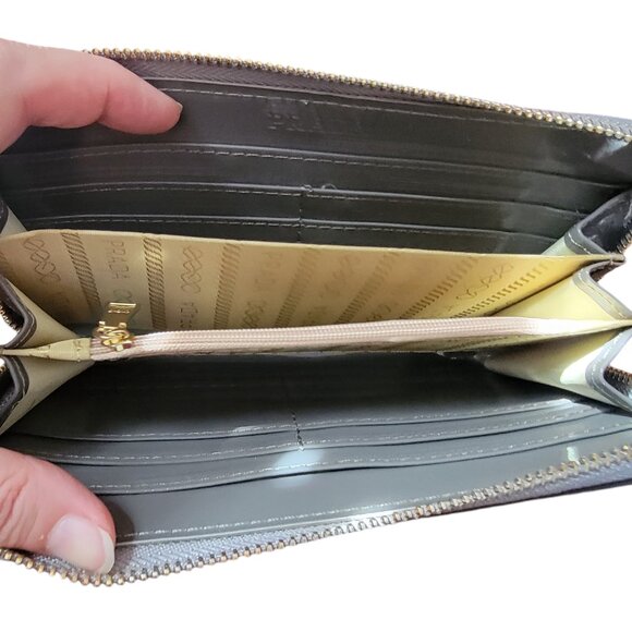 PRADA  Zipper Long Wallet Purse Clutch Nylon  Gray - Picture 4 of 16
